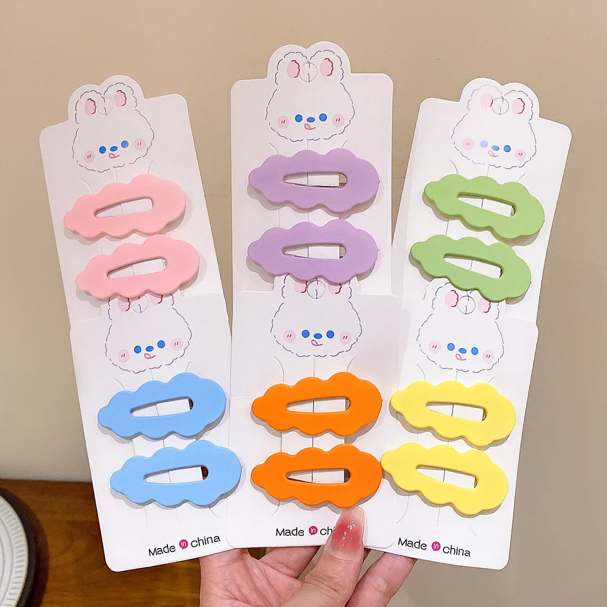 2pcs Candy Colored Cute Cloud Hair Clip Girl Broken Hair BB Clip Super Cute Cartoon Hairpin Sweet Student Accessories