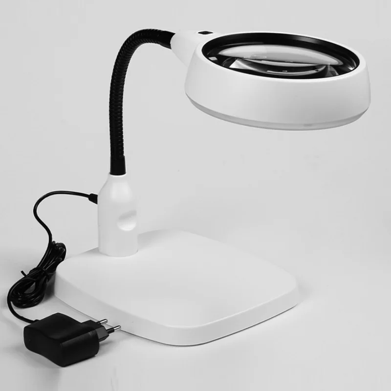 10x Desktop Magnifying Glass With 21 Led Light Magnifier & Desk Lamp