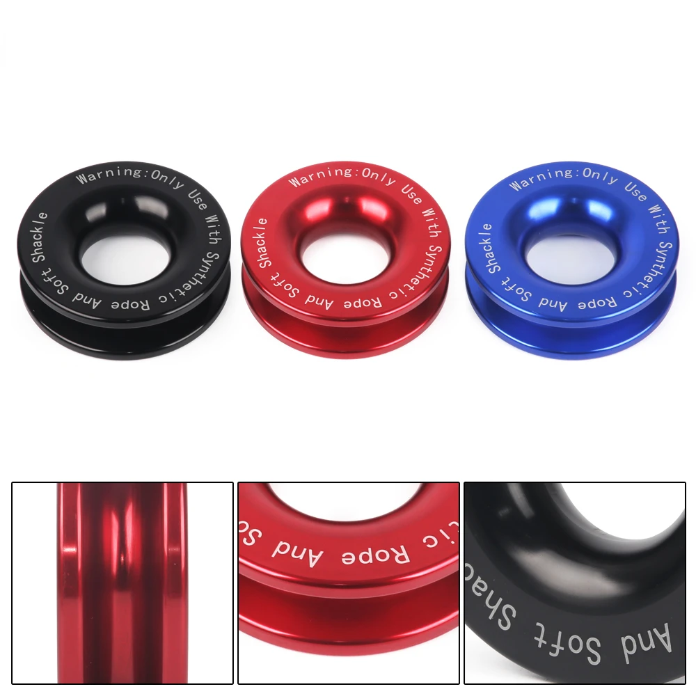 

New Aluminum Alloy Recovery Ring Snatch-Ring Block Snatch Pulley 41000lb For 3/8 1/2" Tow Rope SUV Car Winch Recovery Ring