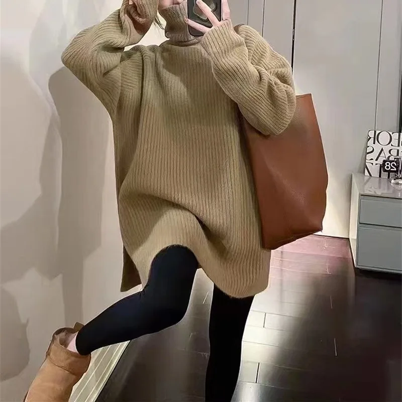 Women Autumn Winter Knitted Turtleneck Sweater