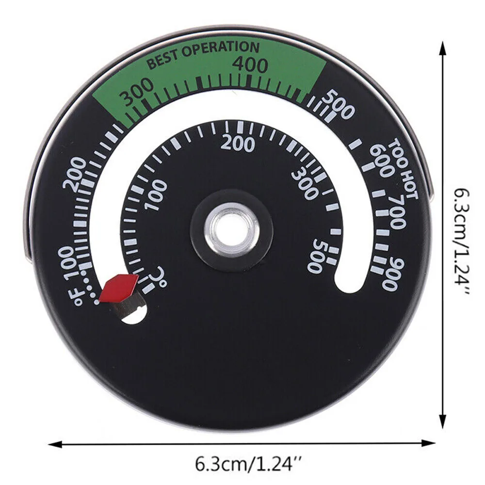Fireplace Thermometer Suitable Temperature Measurement Oven Stove Flue Pipe Wall Mounted Temperature Monitor Easy-to-R fireplace thermometer