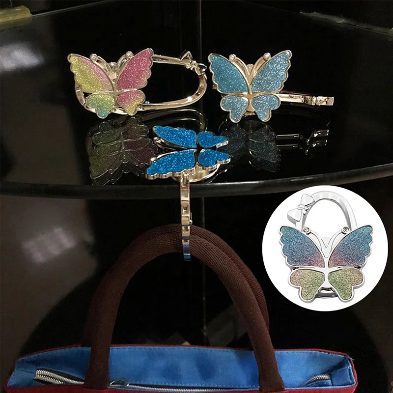 

1PC Creative Folding Butterfly Bag Hanger Portable Table Handbag Hook For Bag Accessories