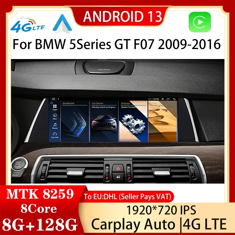 

Android13 Carplay Auto For BMW 5Series GT F07 2009-2016 12.5" 8Core 8G 128G Central Multimedia Video Player Bluetooth Navigation