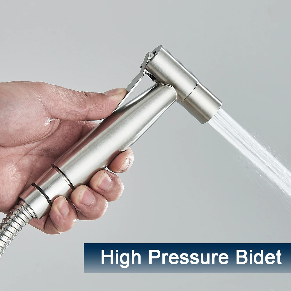 Black Single Cold Water Toilet Bidet Sprayer Faucet Bathroom Stainless Steel 304 Nickel Shower Bidet Wall Mounted Woman Cleaner 3