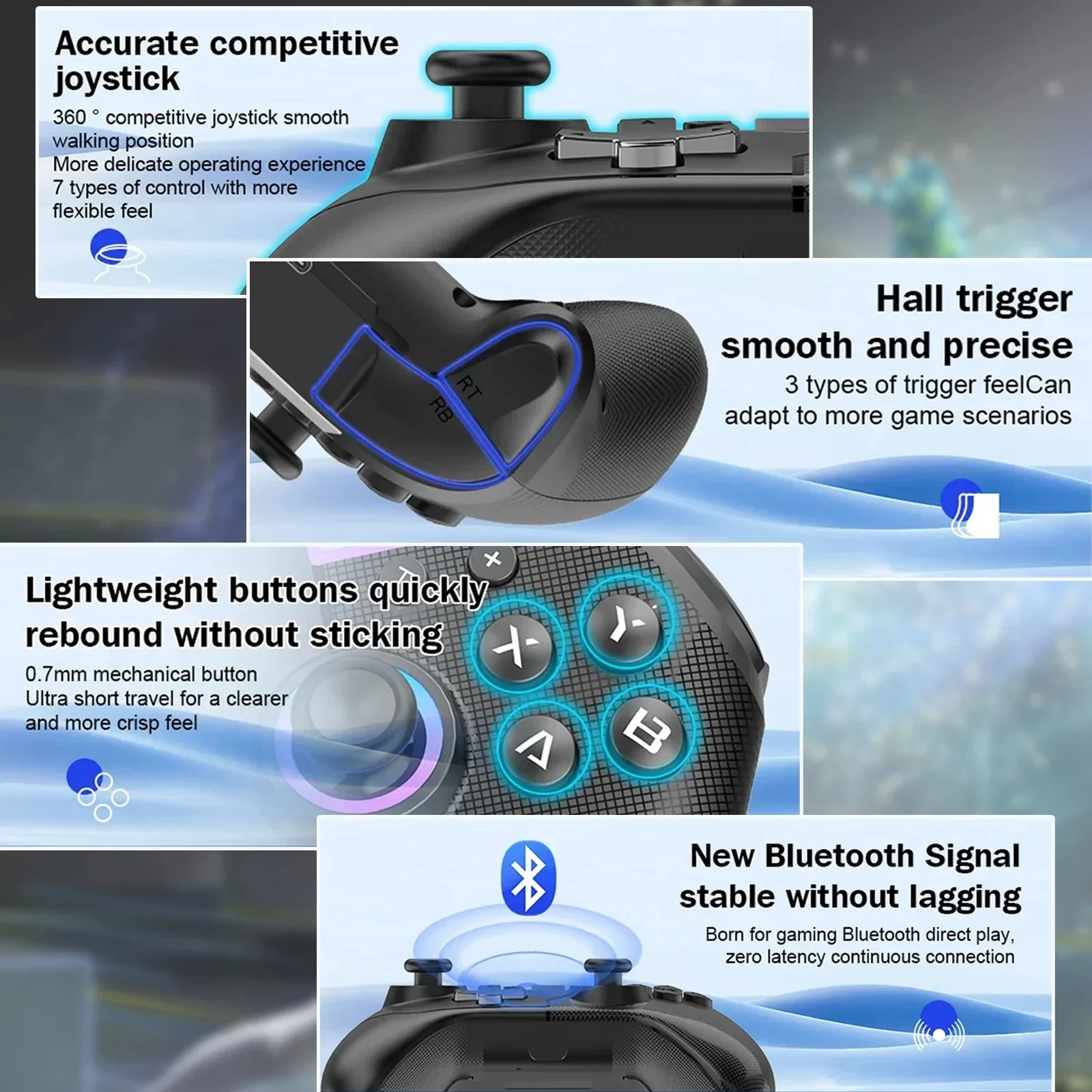 รูปสินค้า จอยเกมมิ่งไร้สาย RGB ใช้งานได้ทุกแพลตฟอร์ม