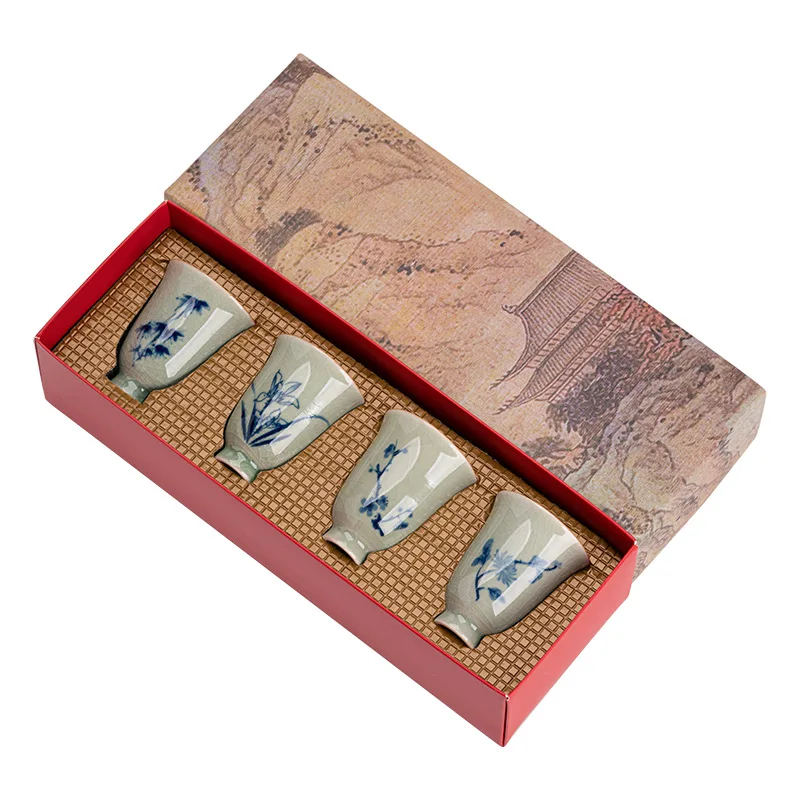 Home Guest Host Cup Orchid Bamboo Chrysanthemum Beauty Plum Personal Scent Single Tea Chinese Ceramic Teaware Kitchen Dining Bar tea cup