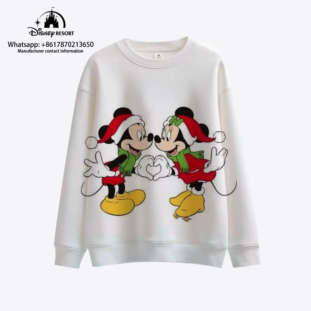 

2023 New Disney Youth Sweatshirt Long-sleeve Harajuku Sweatshirt Demich and Stitch Leisure Round Neck Fashion Top