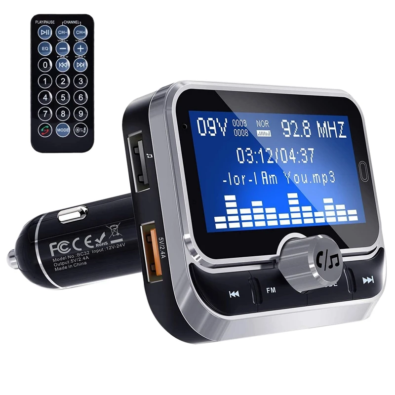 

Автомобильный FM-трансмиттер BC32 с Bluetooth и MP3-плеером с ЖК-дисплеем 1,8 дюйма