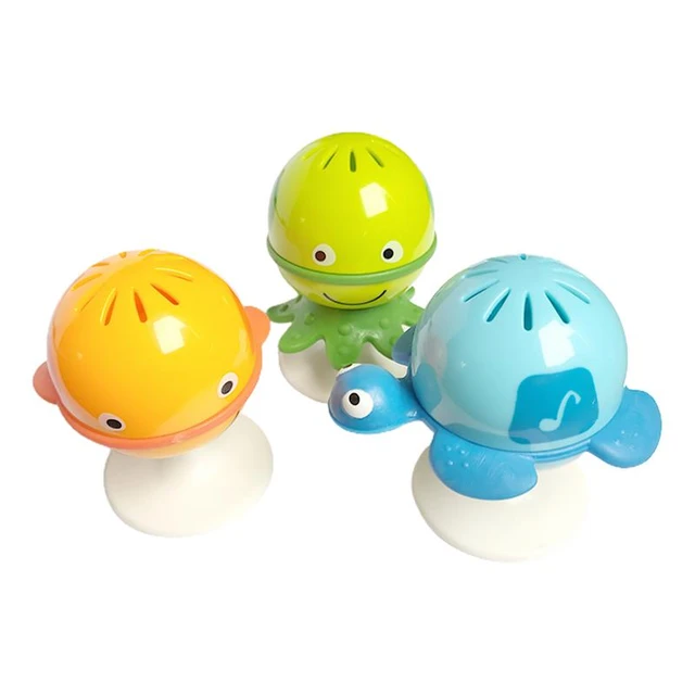 3pcs Baby Feeding Rattles Ocean Series Plaything Rattle Toys with Suction  Cups Children Rattle Table Toy