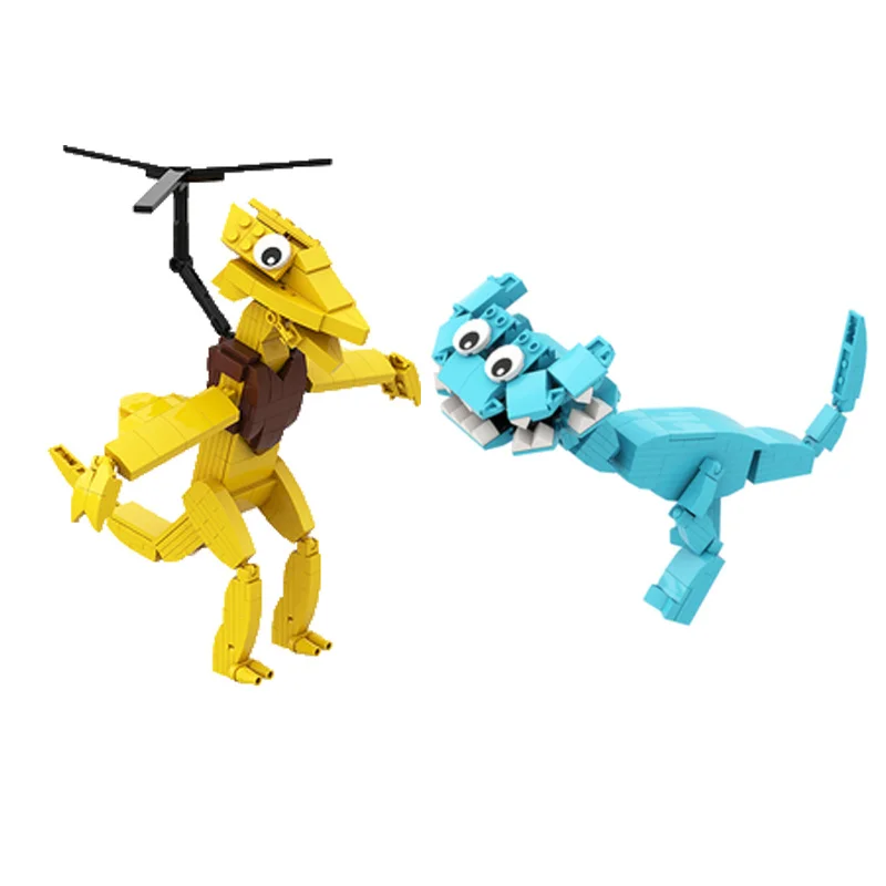 

Конструктор с изображением милого голубого монстра, креативная мультяшная модель для друзей, модель аниме для детей, подарок на день рождения