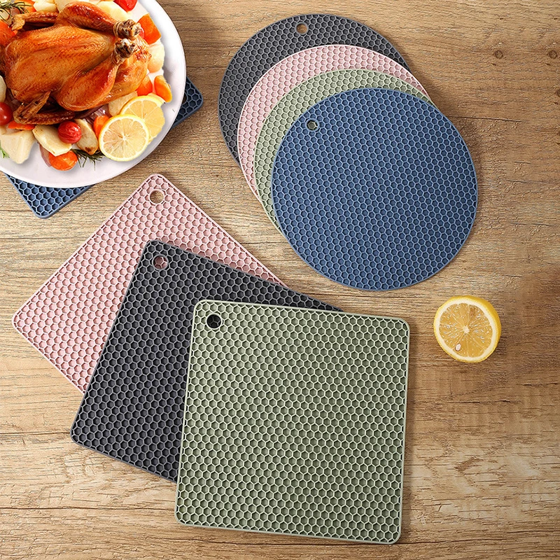 FAIS DU 2pcs Multifunctional Round Heat Resistant Silicone Mat Cup