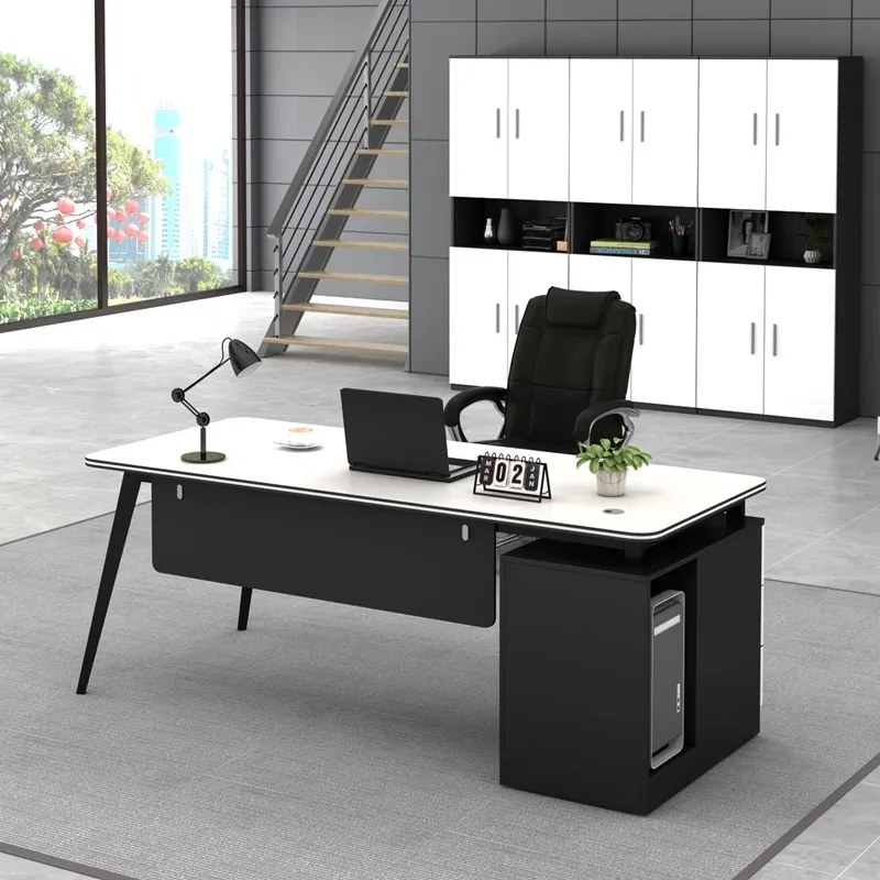 Boss Luxury Office Desks Simplicity Modern Design Storage Office Desks Italian Write Escritorio Ordenador Work Furniture QF50OD