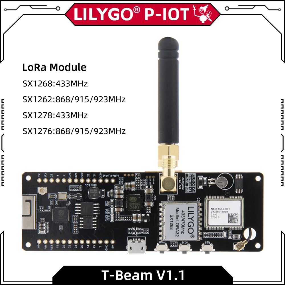 LilyGO TTGO T-Echo - NRF52840 - LoRa 868MHz - BME280 - GNSS - Zwart LilyGO TTGO T-Echo - NRF52840 - LoRa 868MHz - BME280 - GNSS - Zwart