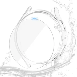 Durable Waterproof Protective Glass Case with Screen Protector for Watch 5 Pro 45mm (Transparent)