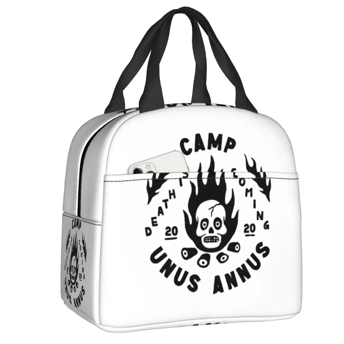 

Camp Unus Annus Logo Insulated Lunch Bag for Women Memento Mori Ethan Markiplier Mark Warm Cooler Thermal Lunch Tote Box