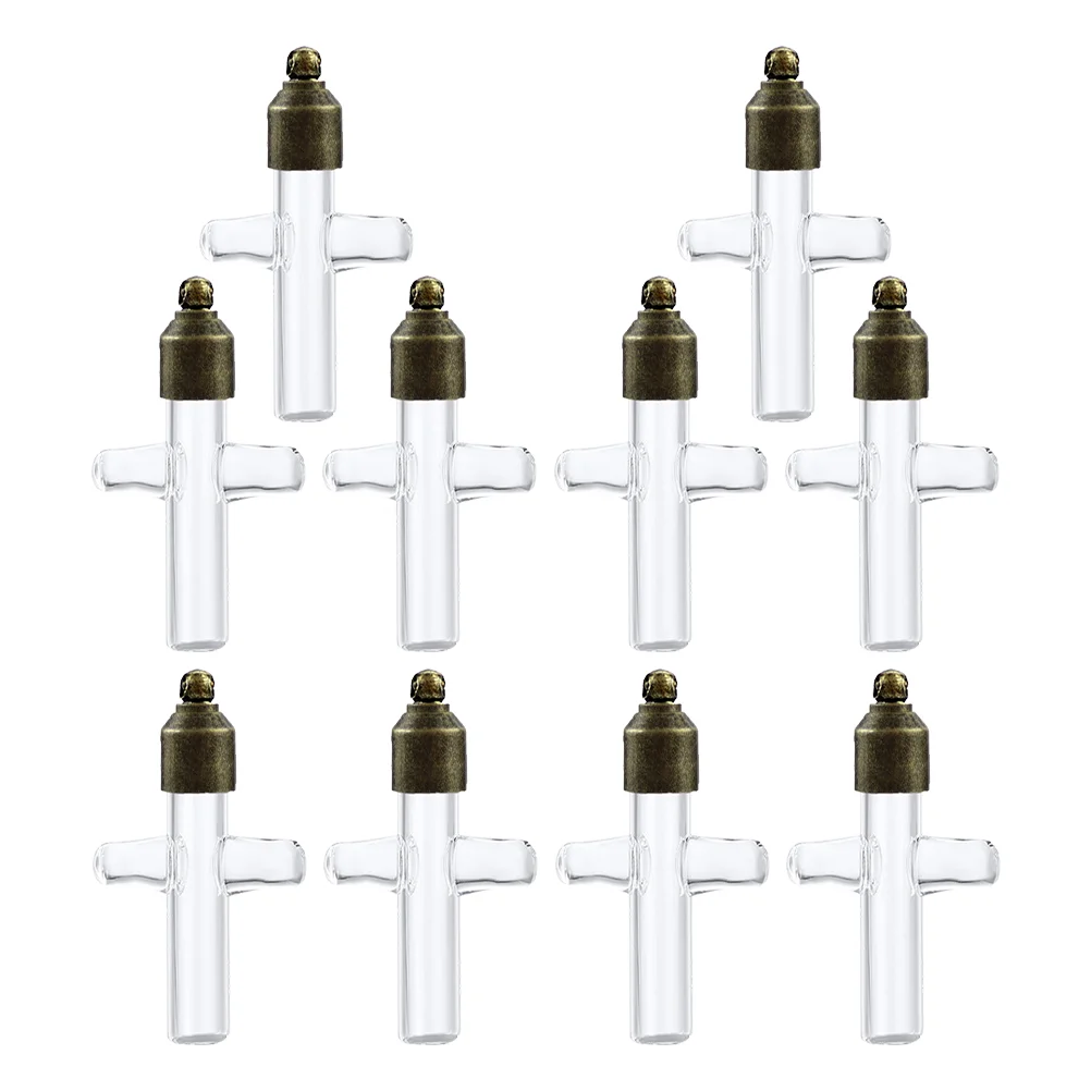 

Glass Bottle Pendant Small Vials with Lids Mini Bottles Storage Tiny Jars Necklaces Iron Screw