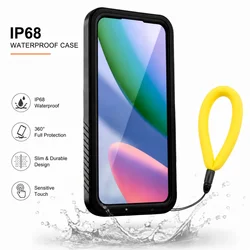Premium IP68 Waterproof Phone Case - 360° Full Protection, Slim & Durable Design with Sensitive Touch & Lanyard for Google Pixel 8 Pro (Black Yellow)
