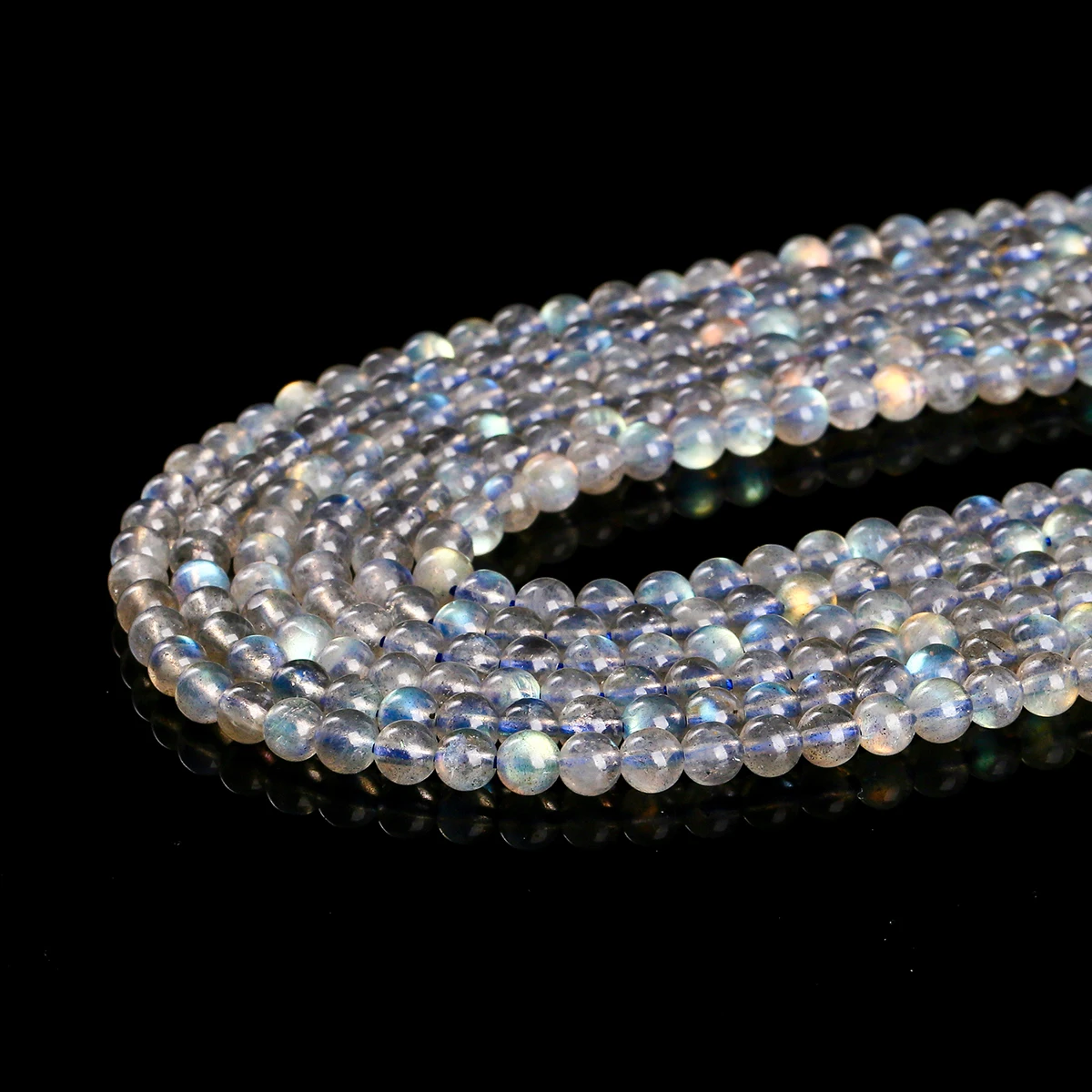 7A Natural Gray Moonstone Beads 5 7mm Round Loose Spacer Labradorite Bead for Jewelry Making Diy Necklace Bracelet Accessory