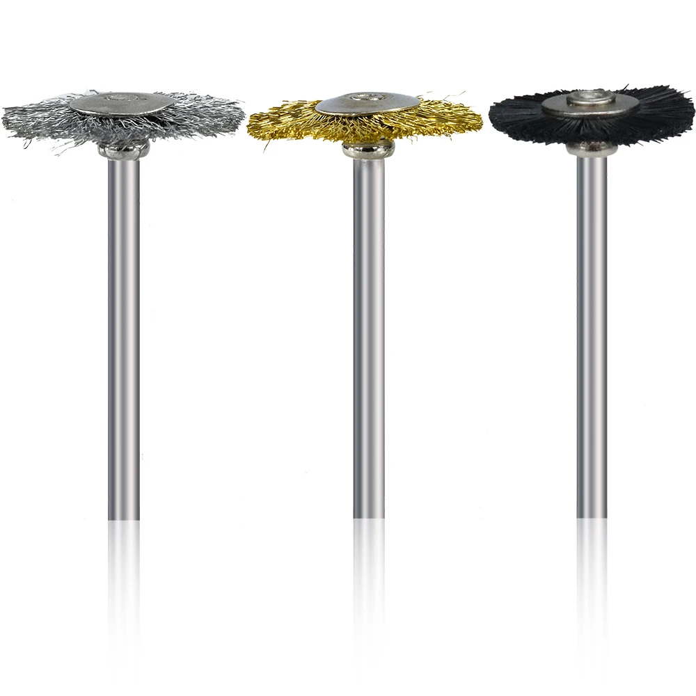 CMCP 20 stücke 22mm Stahl Draht Rad Pinsel Set Für Metall Polieren 3,0mm Schaft Rotary Pinsel Dremel Rotary werkzeug Polieren Werkzeug – Detail 7