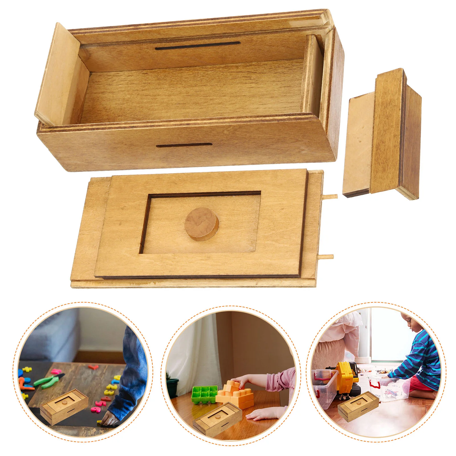

Trick Box Money Gift Boxes for Cash Puzzle Adults Wooden with Hidden Compartments Plaything Unique Holder Kids Puzzles
