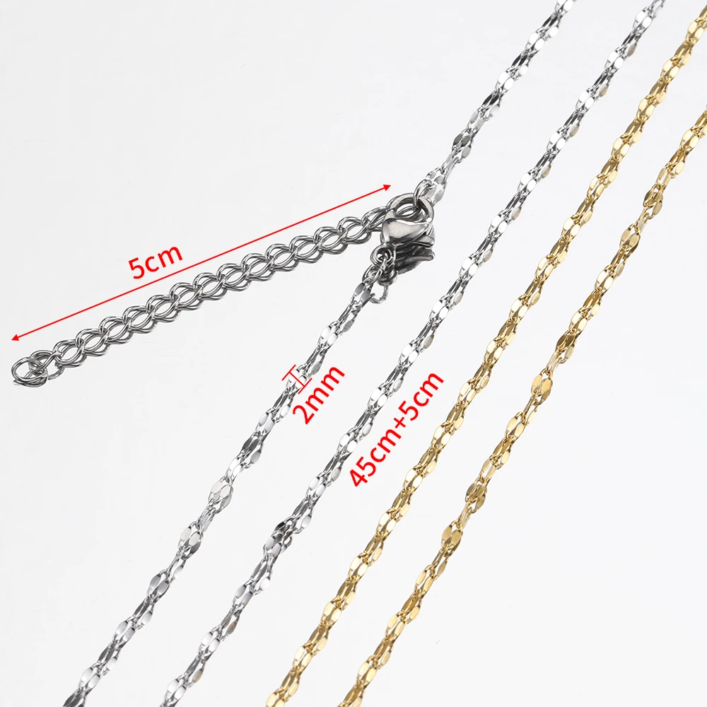 Catena In Acciaio Inox Per Creazione Gioielli Fai Da Te - 2 Metri, Larghezza 8,5 Mm - Senza Nichel