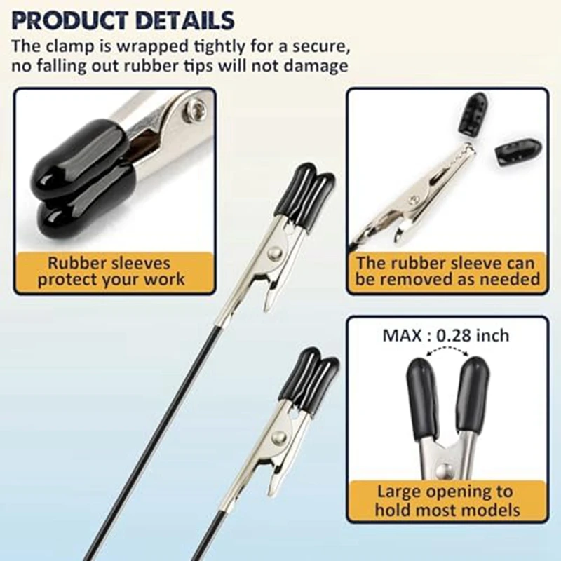 Model Painting Stand Base (19 X 14 Holes) And 27PCS Alligator Clip Sticks Set Modeling Tools For Airbrush Spra Durable 3