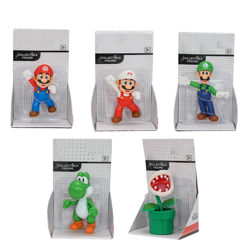 

New Original Mario Bros Figure Toys Luigi Yoshi Big Poison Piranha Plant Anime Model Ornaments Children Birthday Gifts 6-8cm