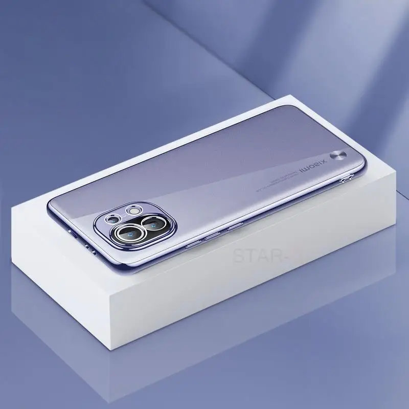 thumbnail image 1 of Funda transparente chapada de lujo para Xiaomi Mi 11 Lite 5g Ne Mi11 11 t Pro 11i 10 12, funda de silicona transparente para Xiaomi 11 lite Xiaomi11 T, 1 of 4