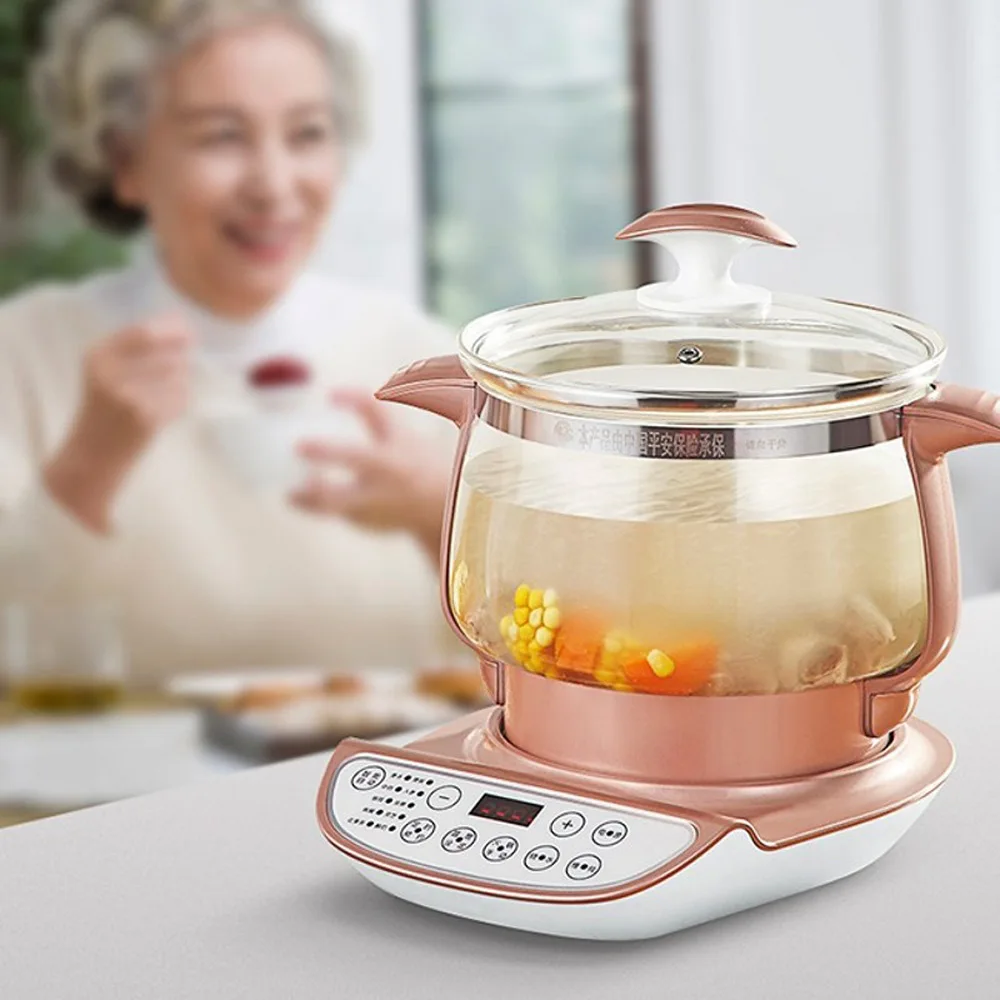 Multifunction Health pot Household 2.5L 3L large capacity Electric stew porridge pot Thickened glass Soup