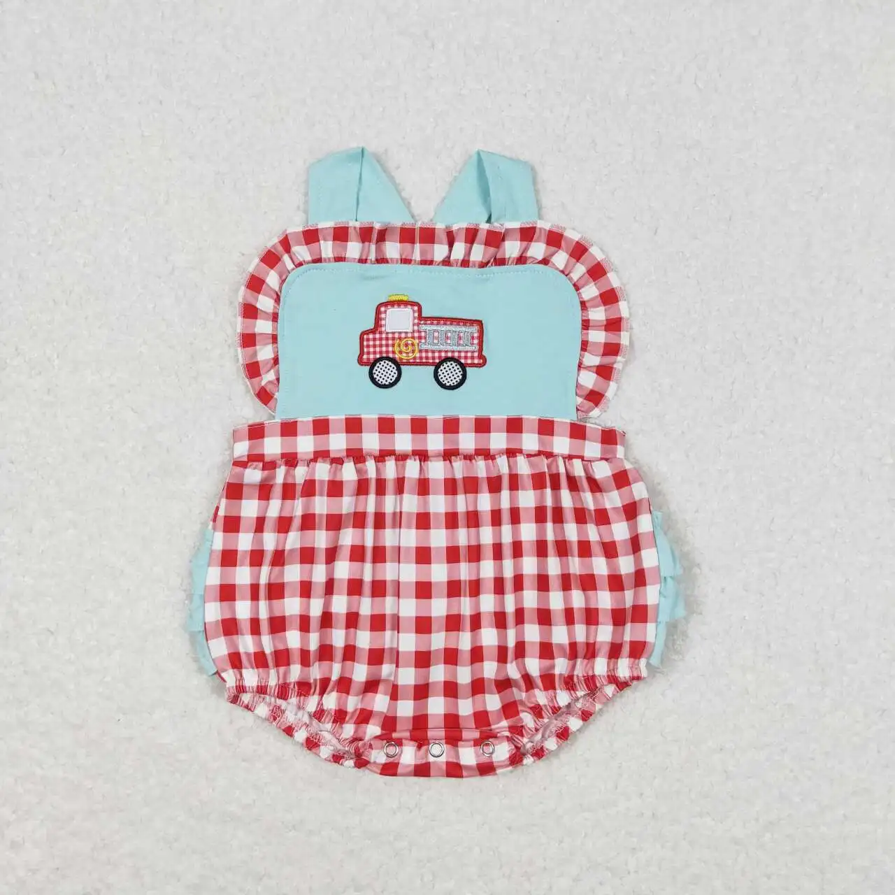 Wholesale Baby Girl Embroidery July 4th Bubble Romper Newborn Toddler Sleeveless Flag White Cotton Kids Children Overall Clothes 4