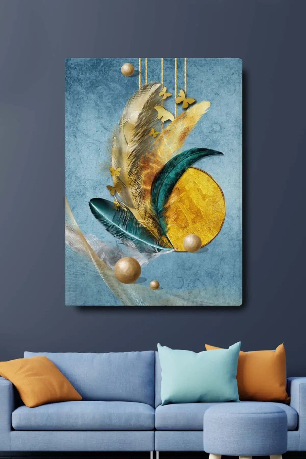 

Stylish Decorative Abstract Feather Surreal Canvas Wall Painting (50x70 Cm) Large Size Painting Home Decoration