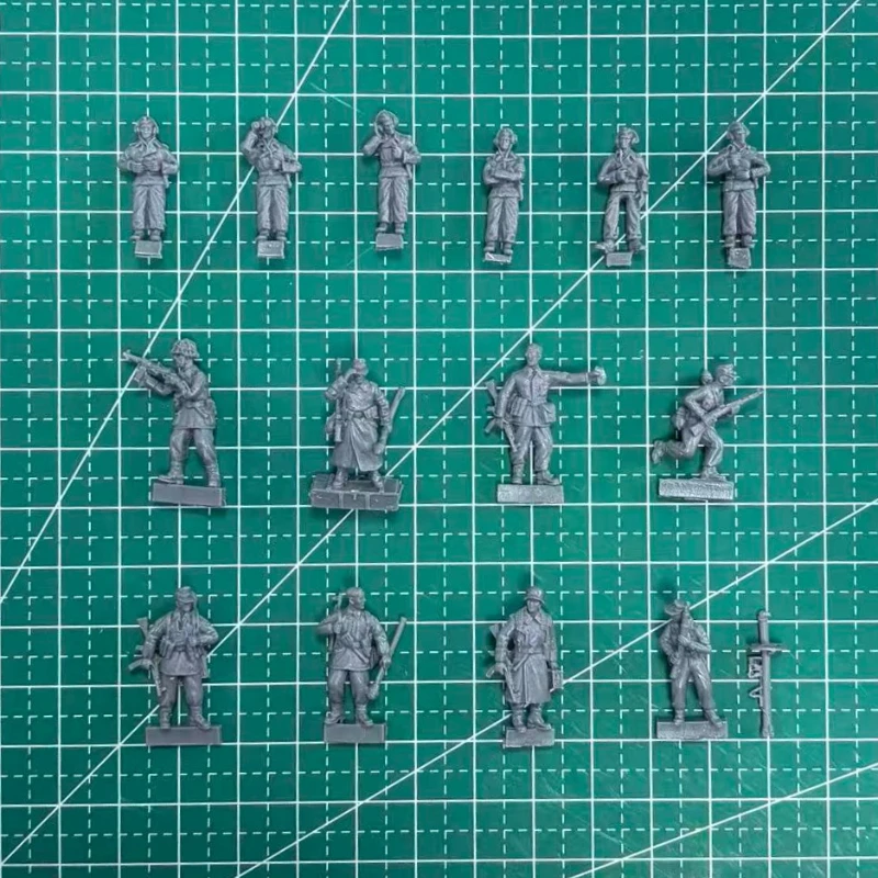 1/72 스케일 다이캐스트 레진 피규어 모델 키트 독일군 14개 피규어 미도색