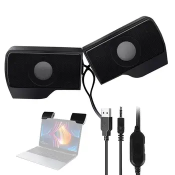 컴퓨터 스피커 외부 클립 온 USB 전원 유선 멀티미디어 미니 사운드바, PC 컴퓨터 노트북 스피커용