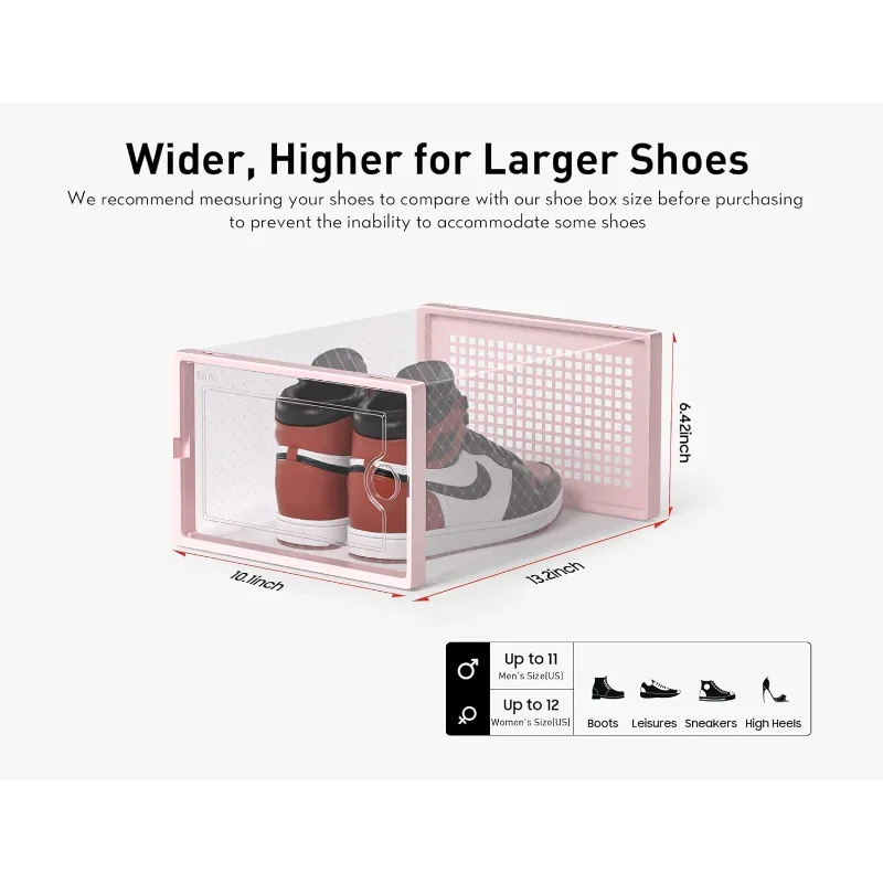 

Kuject Large Shoe Organizers Storage Boxes for Closet 12 Pack, Clear Plastic Stackable Sneaker Containers Bins with Lids