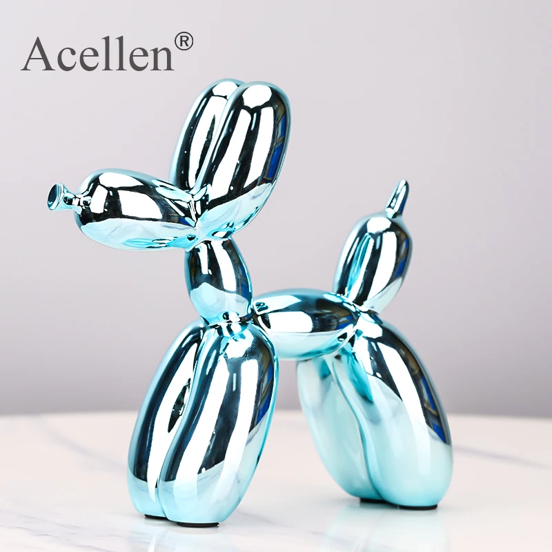 Plating balloon dog Statue Resin Sculpture Home Decor Modern Nordic Home Decoration Accessories for Living Room Animal Figures
