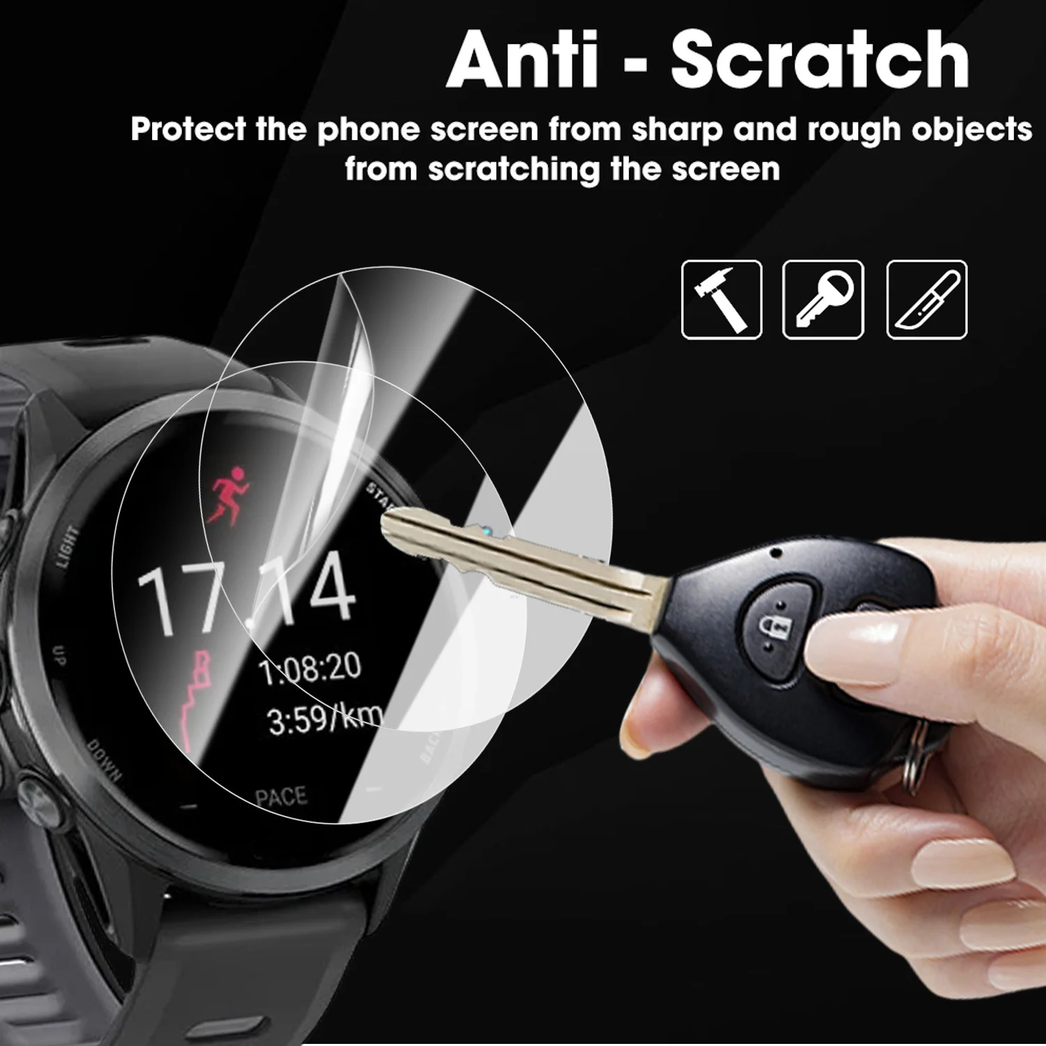 Hydrogel Screen Protector Film for Smartwatch - HD, Anti-Scratch, Soft and Ultra-Thin (1-5 Pack)