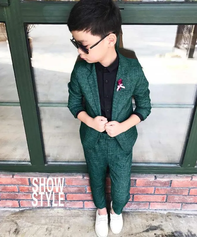 Kids Wedding Ceremony Slim Suit Formal Blazers Pants 2Pcs Photography Clothes Baby Boys boys suits