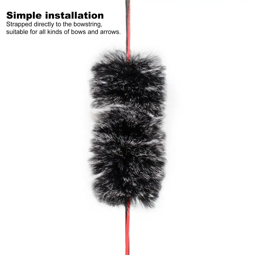 Archery Bow String Silencers Shock Absorption Soft Touch Fuzzy Faux Rex Rabbit Fur String Separator Recurve Traditional H 1 Pair archery bow string thread bowstring material archery bow string wax