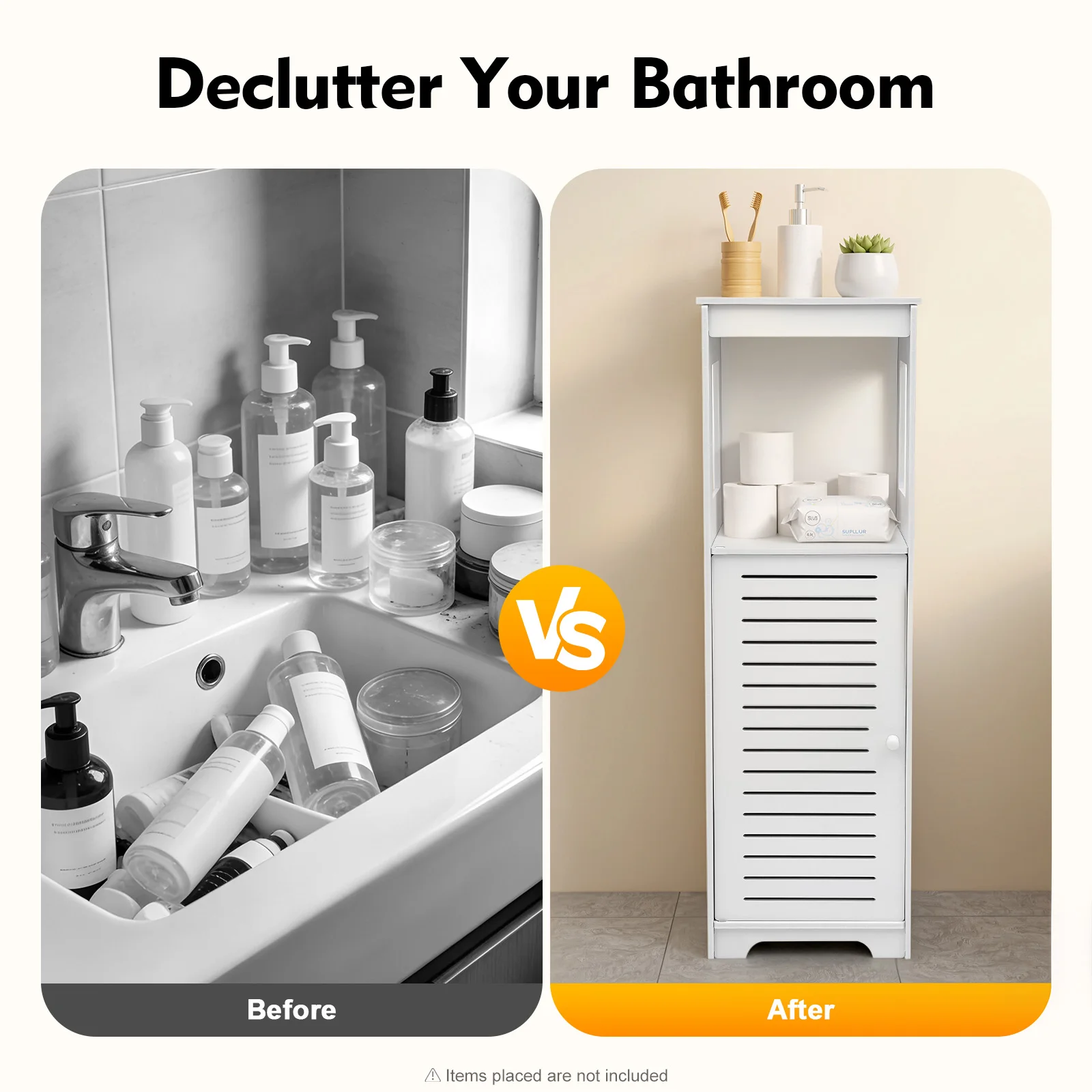 Weißer PVC-Badezimmerschrank 4-stufiger Bodenschrank mit Belüftungstür für Zuhause, Toilette, Waschküche – Detail 4