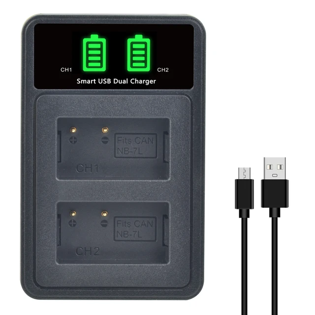 Caricatore USB Per Batteria Canon NB-7L - Per PowerShot G10, G11, G12, SX30 IS, Leggero E Portatile - Foto 2