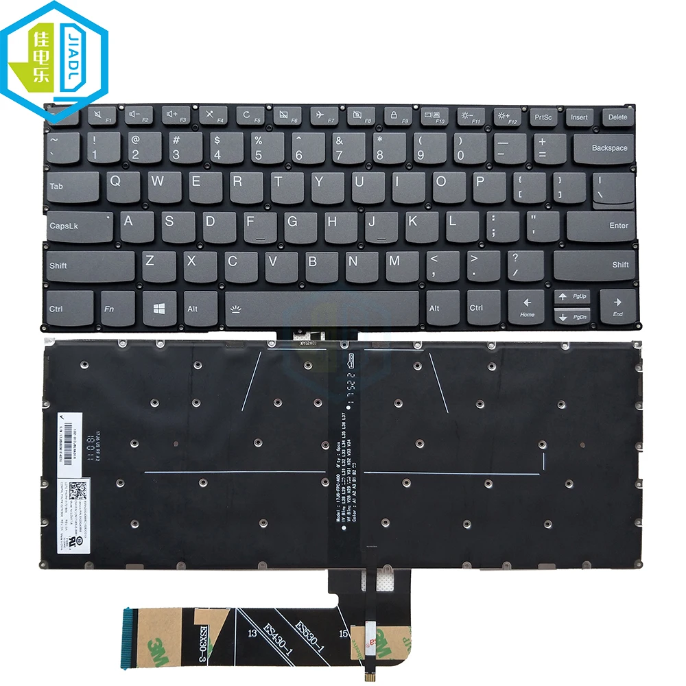 Teclado Backlight para Lenovo Inglês Eua Yoga 613alc6 6-13are05 Ideapad Flex-14iml Flex-14api 14iwl Sn20q40597 Sn20q40688 Novo