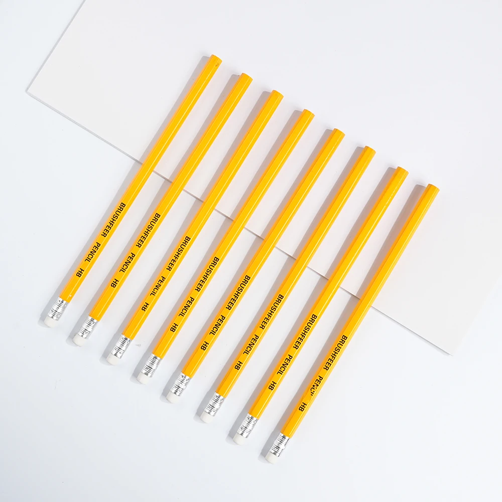 Yellow Wooden HB Pencils with Erasers for School Office Art Drawing  Bulk Pack of 100/50/30/20/10 Pcs for All Your Writing Needs - 5