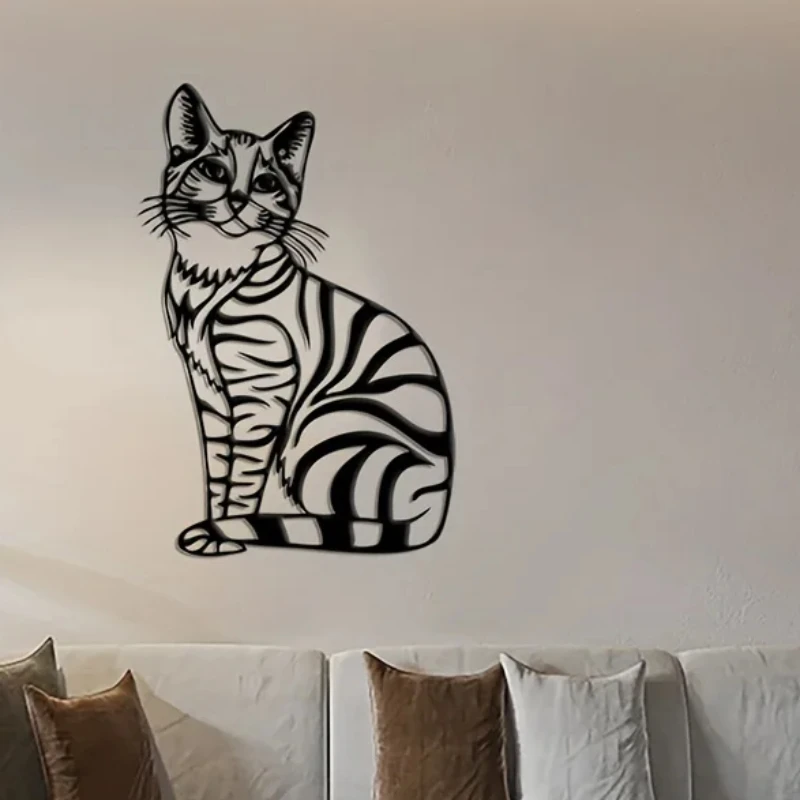 

Cat Metal Sign, Wall Hanging Ornament, Cat Forest Cabin Decor, Black Cat Sign, Hunting Sign, Wildlife Lover Gift