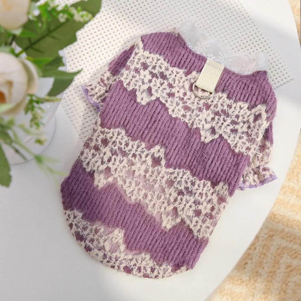 Thicken Soft Winter Warm Dog Sweater Dog Hoodies Lace Sweater Luxury Puppy Pullover Cute Knitted Sweater for Small Medium Dogs