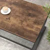 Coffee Table with Storage,Industrial Wood Metal 2 Tier Center Living Room Table with Mesh Shelf 4