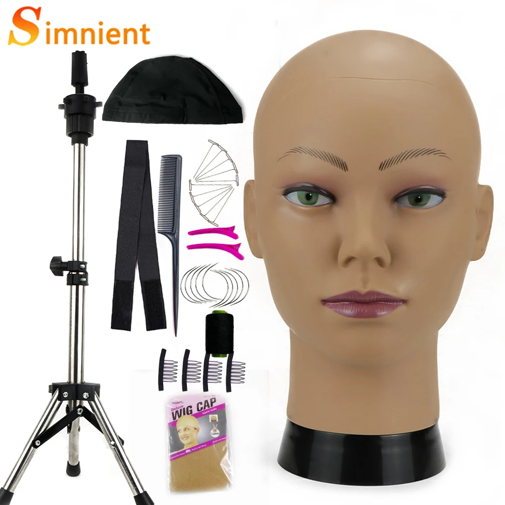 Mannequin Head With Tripod For Making Wig Hat Glasses Mask Display Cosmetology Manikin Head For Makeup Practice Wig Install Kit