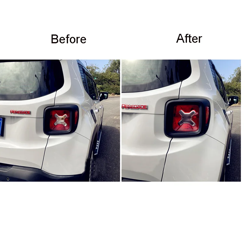 2 Caches Feux Arrière Chromés ABS Pour Jeep Renegade 2014-2022 – Autocollants Décoratifs Et Protecteurs - 6