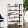 SONGMICS 6-Tier Shoe Rack Storage, Metal Shoe Organizer Stand for Garage, Entryway, Set of 2 3-Tier Stackable Shoe Rack Shelf 2