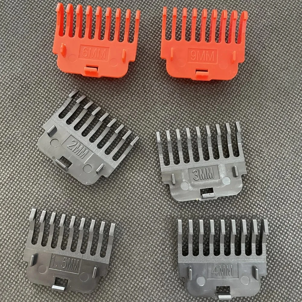 6PCS T9 Hair Clipper Guards Guide Combs Trimmer Cutting Guides Styling Tools Attachment Compatible 1.5mm 2mm 3mm 4mm 6mm 9mm