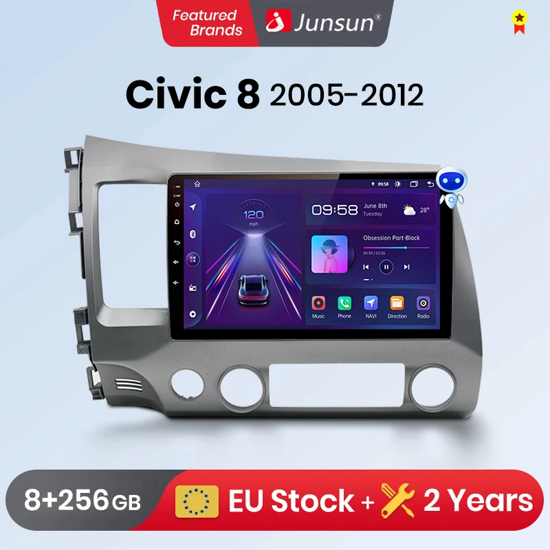 Junsun autoradio multimédia V1pro, Android, 2 din, navigation GPS, Carplay, 4G, pour voiture